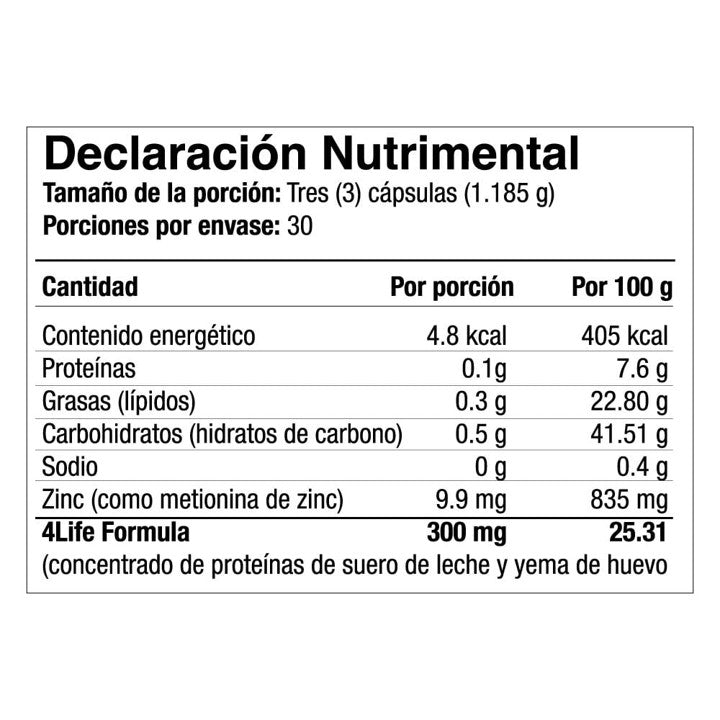 Ingredientes 4Life Plus Transfer Factor Mexico